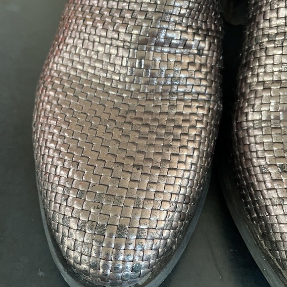 Cafe Noir Metallic Woven Leather Booties - Picture 5 of 13